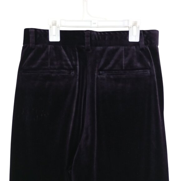 Zara Pants Velvet Wide-Leg Trousers With Side & Back Pockets Size S Purple women - Picture 6 of 13